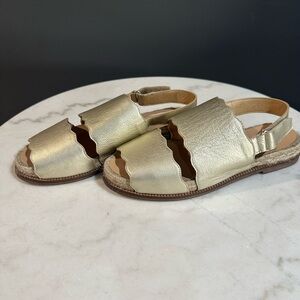 Anthropologie Gold Espadrille Sandals